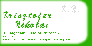 krisztofer nikolai business card